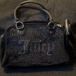 Juicy Couture Black Bag with Rhinestone Details Used